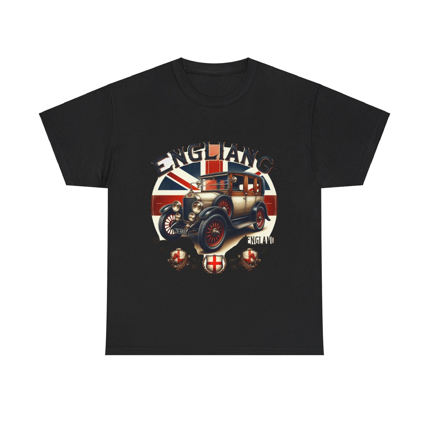 Flag Village UK Vintage Car Flag T-SHIRT Heavy Cotton Tee UK0002