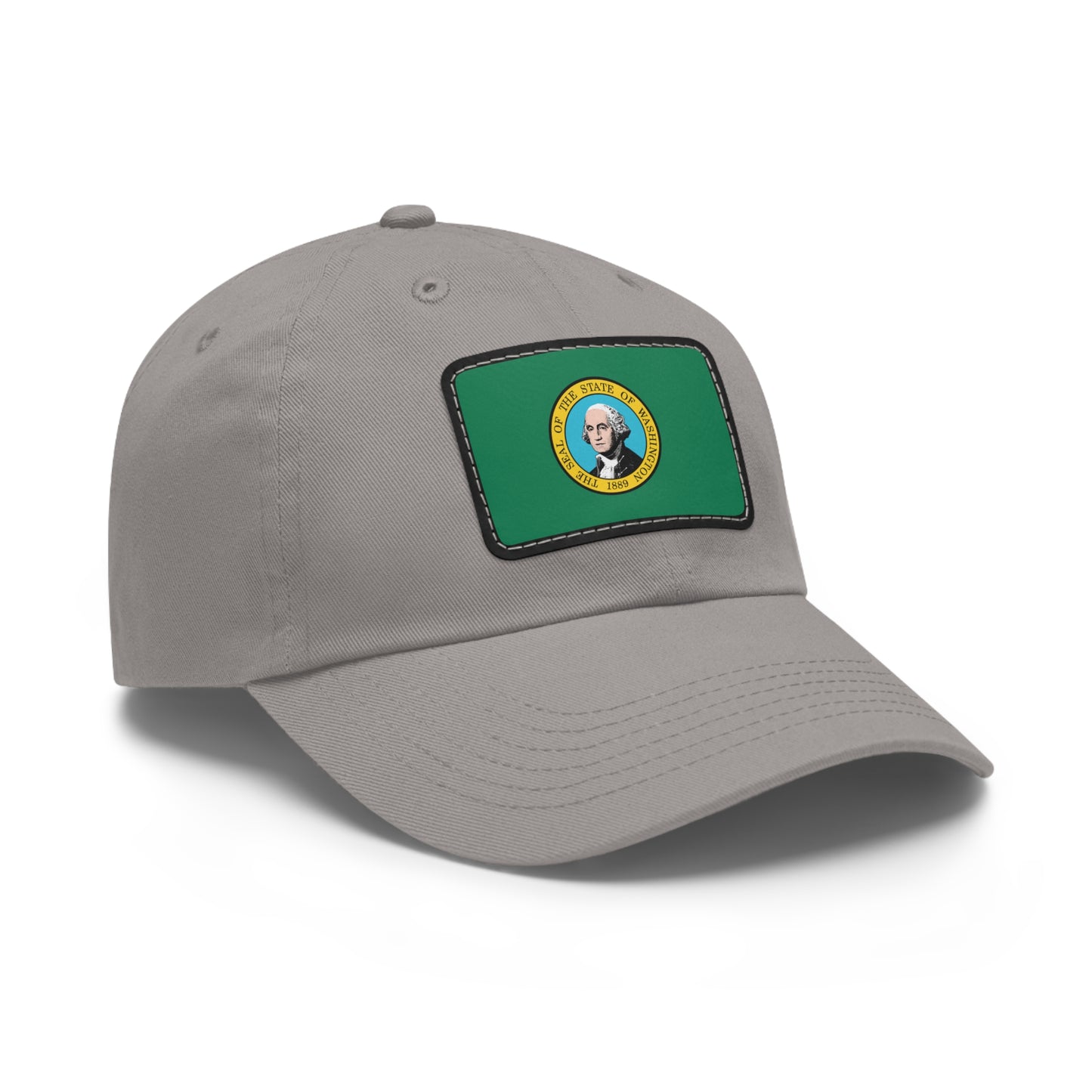 Flag Village USA Washington State Flag Hat Cap with Leather Patch