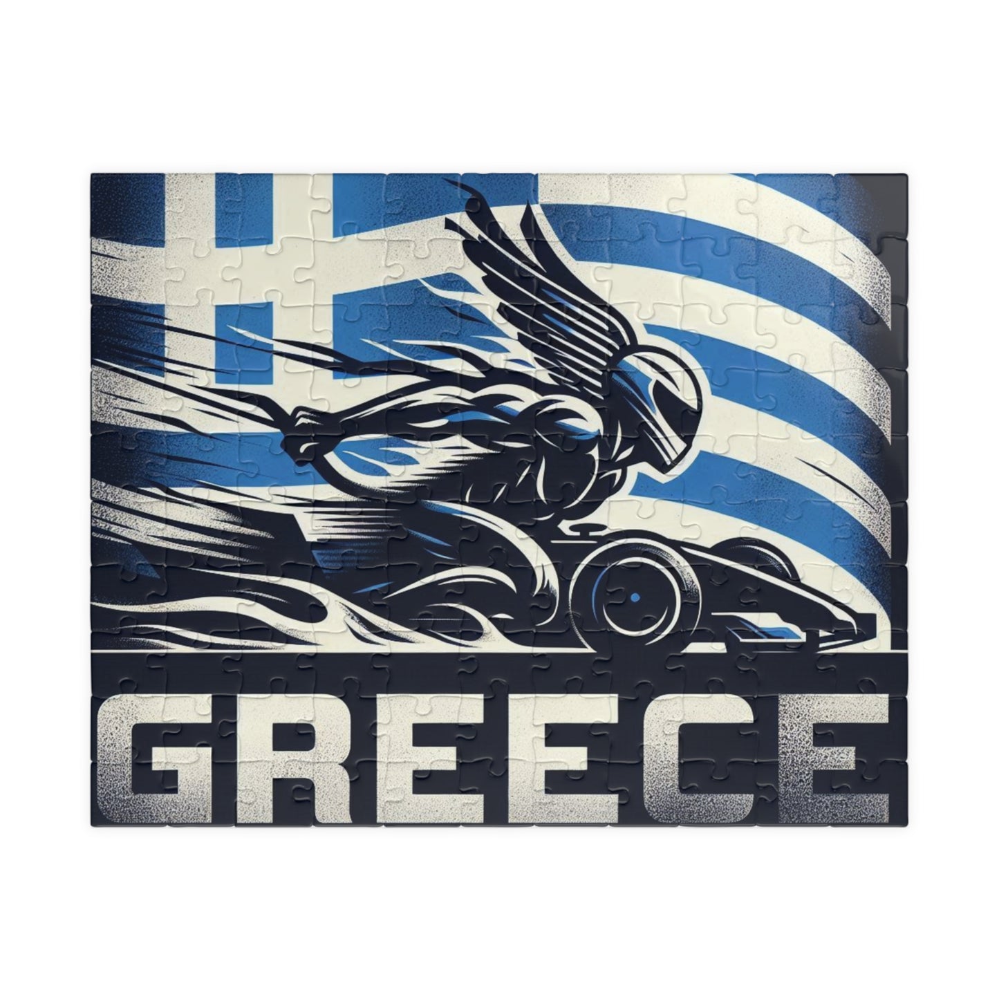 Flag Village Greece Racing Car Sporting Flag Puzzle (110, 252, 520, 1014-piece) GRC0011