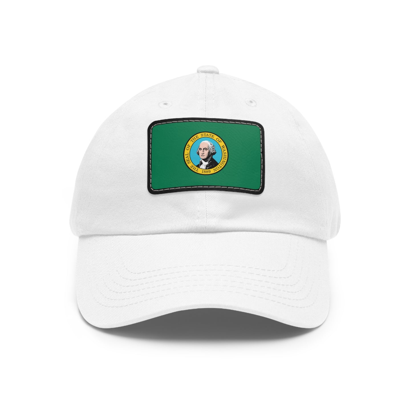 Flag Village USA Washington State Flag Hat Cap with Leather Patch