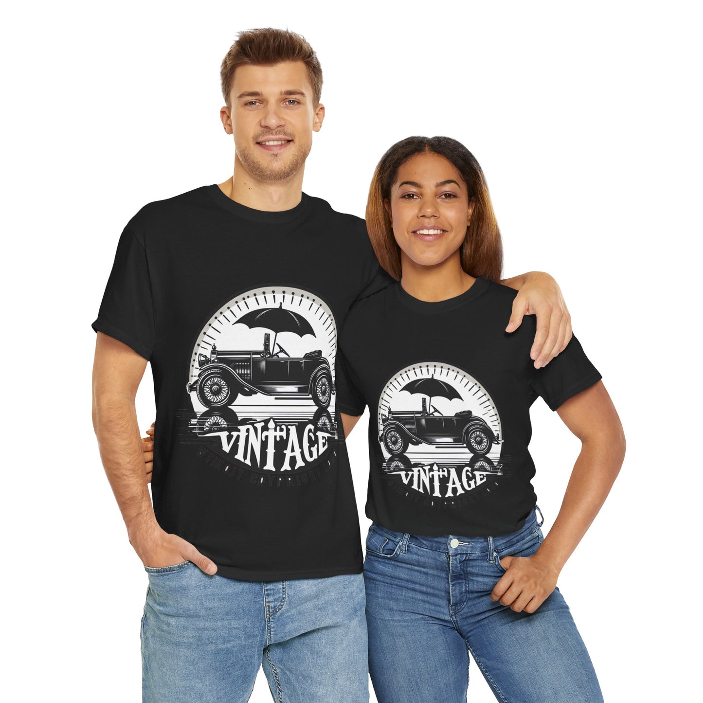 Flag Village USA Vintage Car Flag T-SHIRT Heavy Cotton Tee USA0006