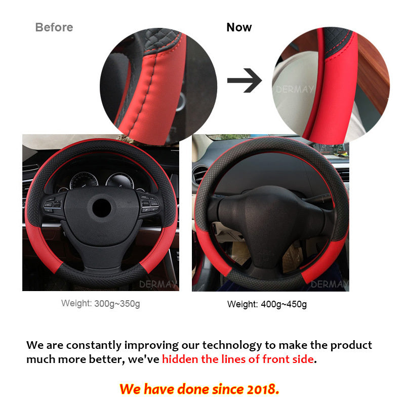 Flag Village Auto Tools Universal Leather Car Steering Wheel Cover