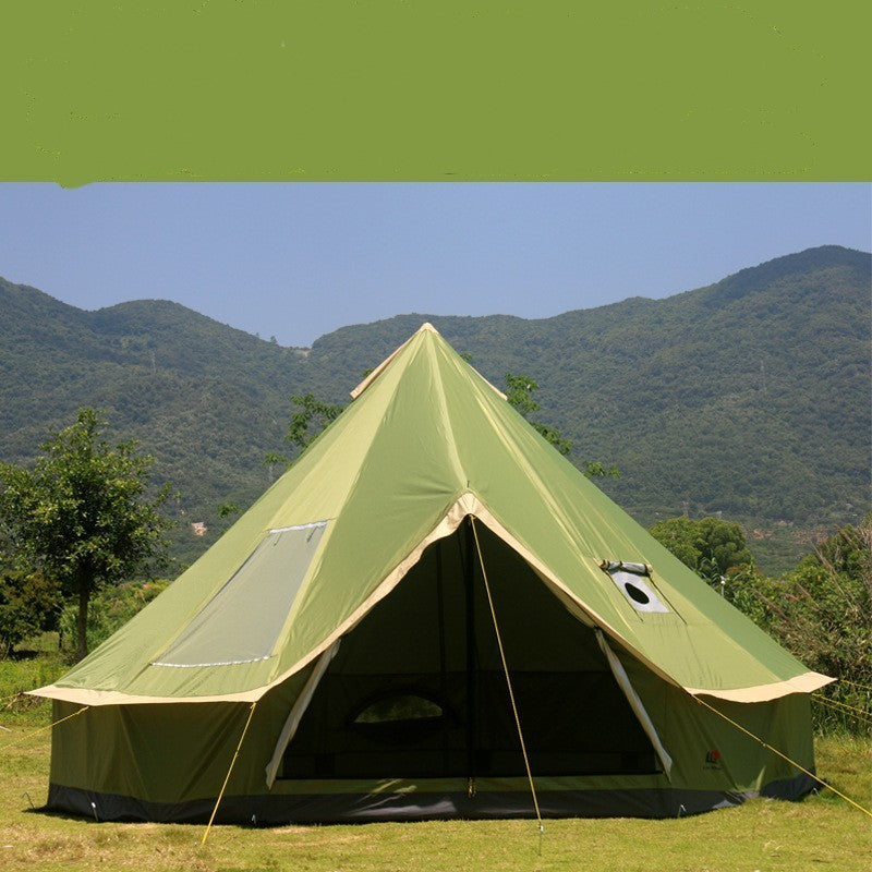 Flag Village Yurt Tent Outdoor Camping Pyramid Chimney Sunscreen