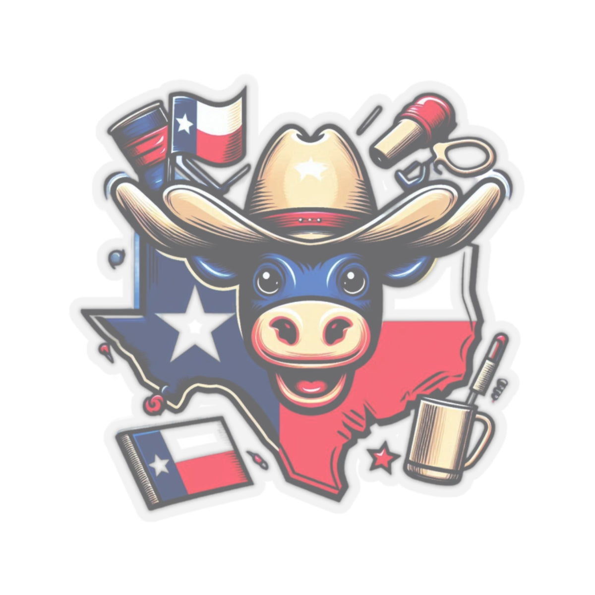 Flag Village USA TEXAS State Flag Sticker 2", 3", 4", 6" TX03
