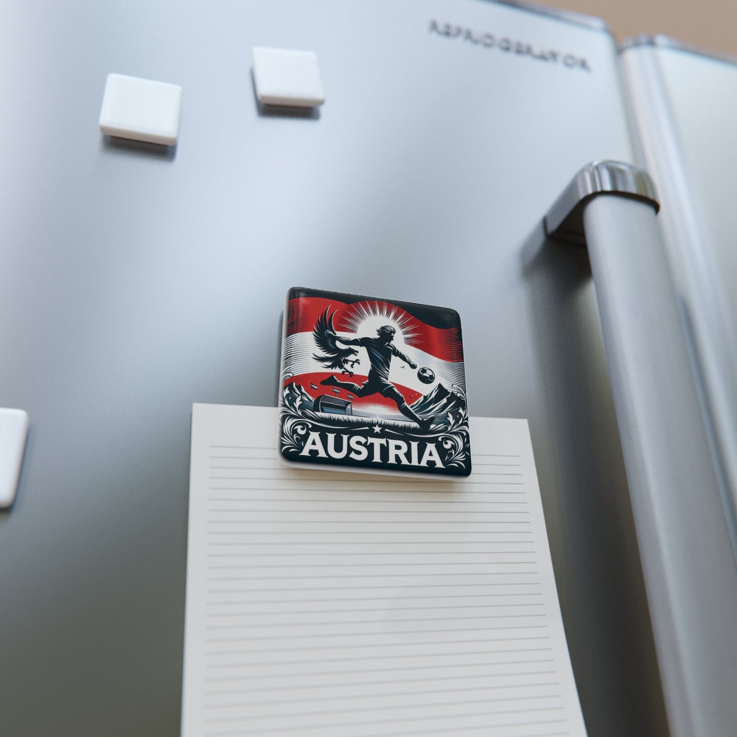 Flag Village Austria Flag Sporting Porcelain Magnet, Square AUT0005