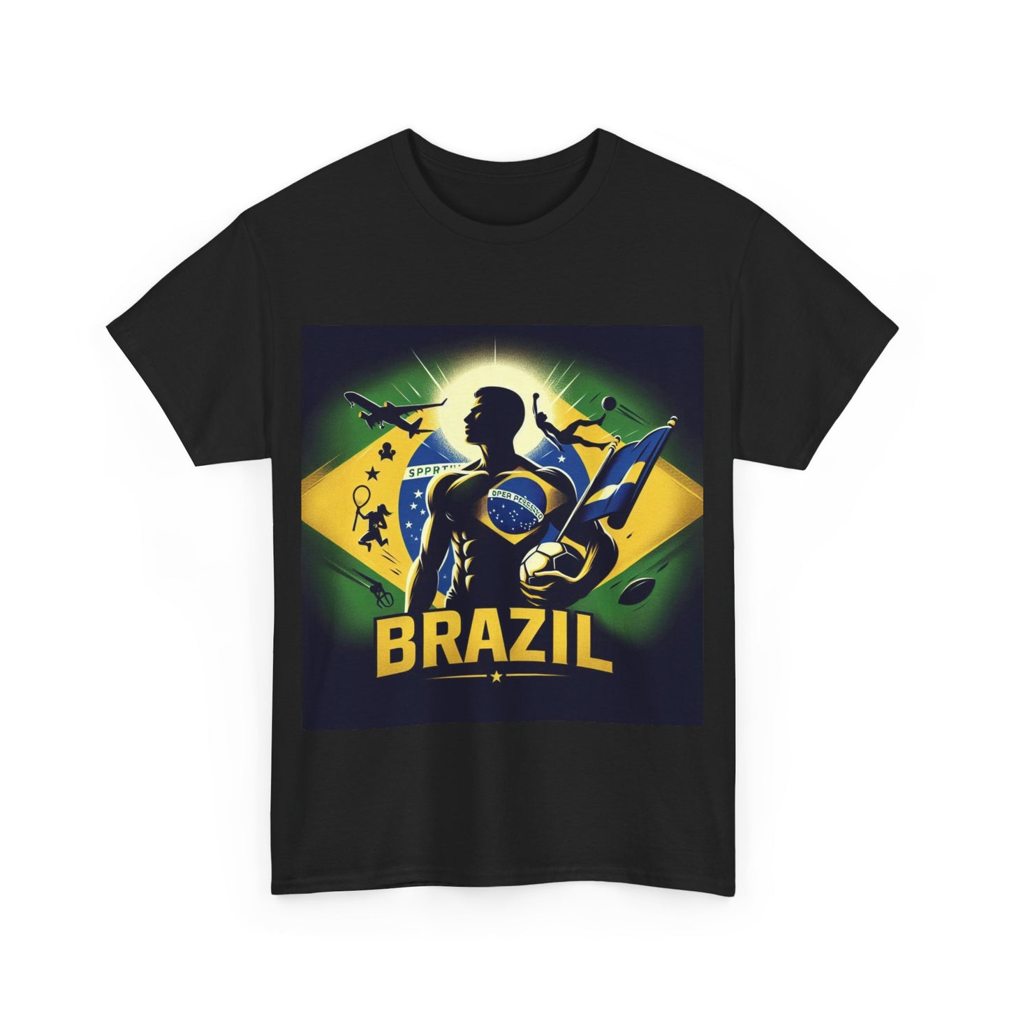 Flag Village Brazil Sporting Flag T-SHIRT Heavy Cotton Tee BRA0012