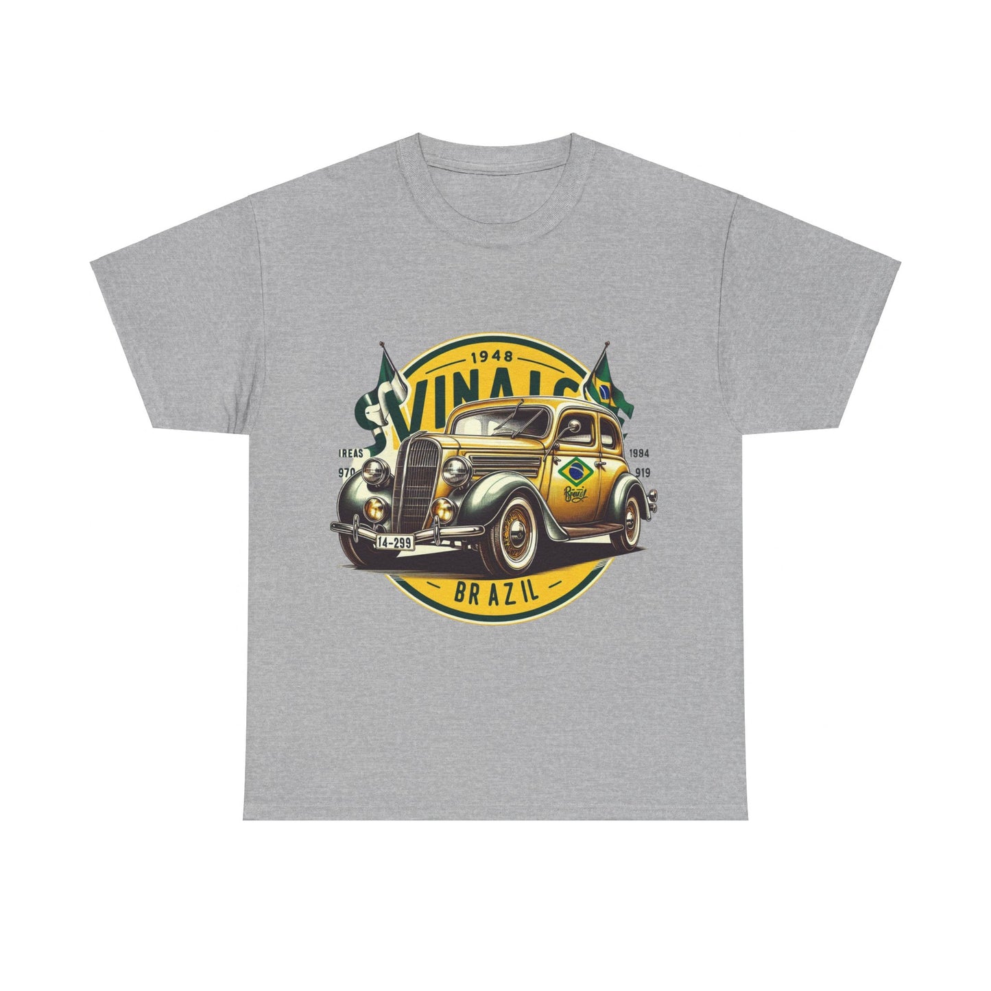 Flag Village Brazil Vintage Car Flag T-SHIRT Heavy Cotton Tee BRA0007