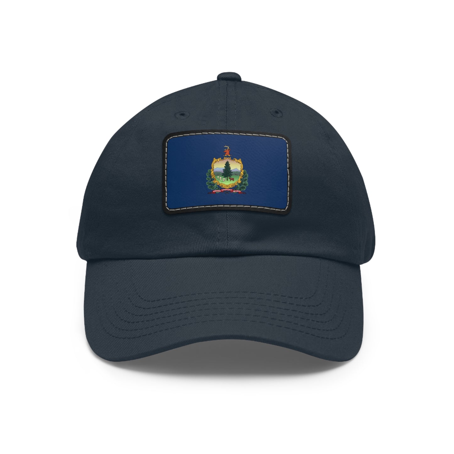 Flag Village USA Vermont State Flag Hat Cap with Leather Patch