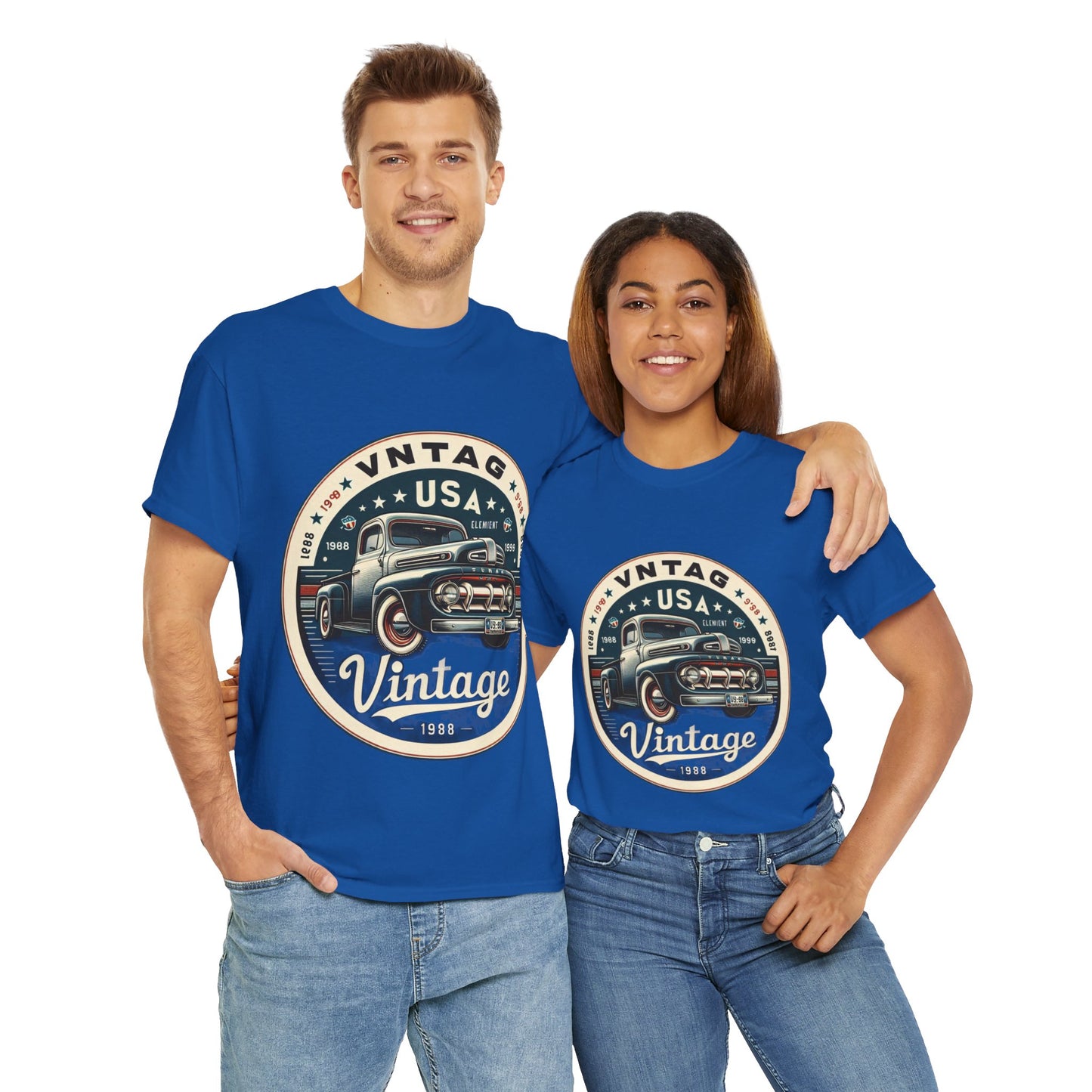 Flag Village USA Vintage Car Flag T-SHIRT Heavy Cotton Tee USA0013