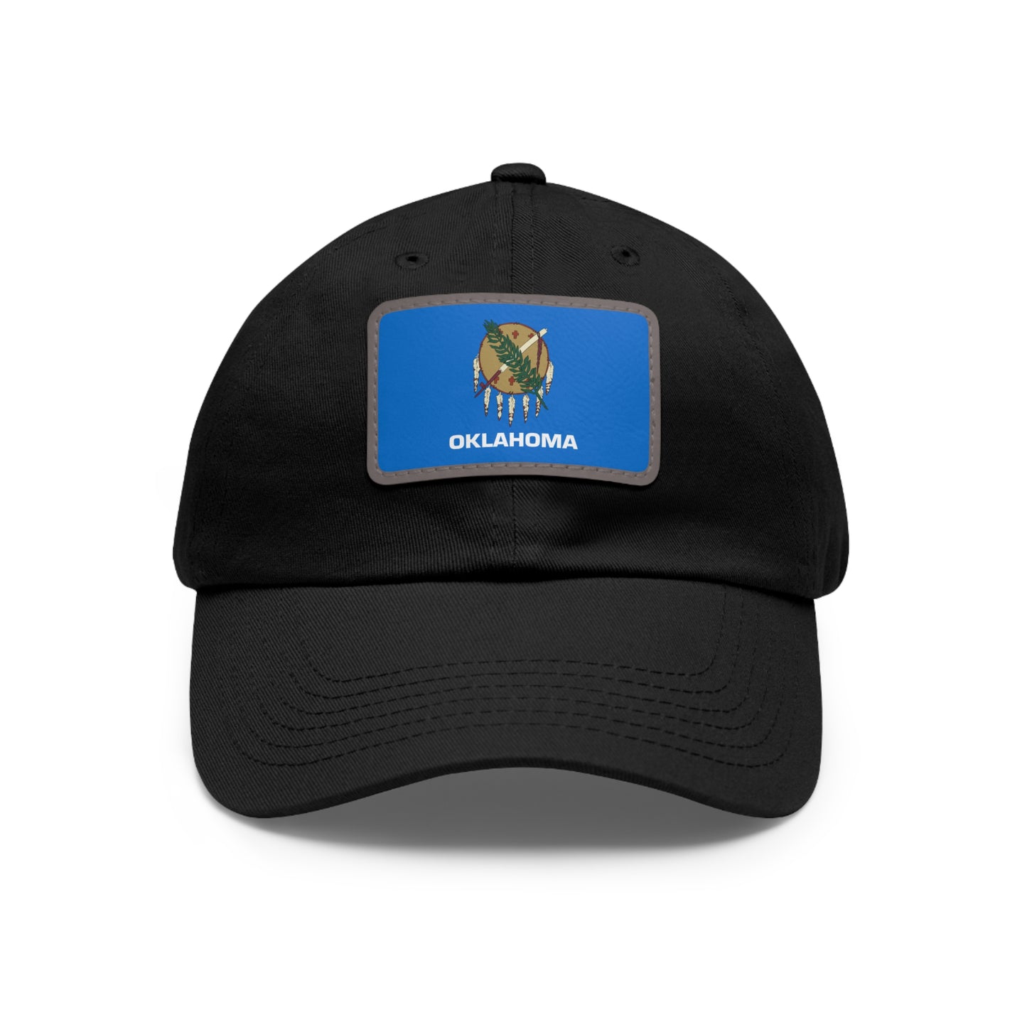 Flag Village USA Oklahoma State Flag Hat Cap with Leather Patch