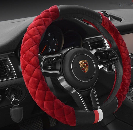 Flag Village Auto Tools Universal Car Steering Wheel Cover Winter Decoration Cute 38cm Plush Footprint Auto Automobile Vehicle Steering Wheel Protector