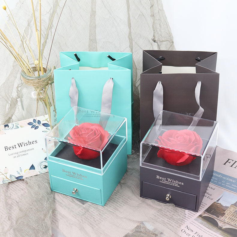 Flag Village Eternal flower gift box Earring Necklace Pendant box couple ring box