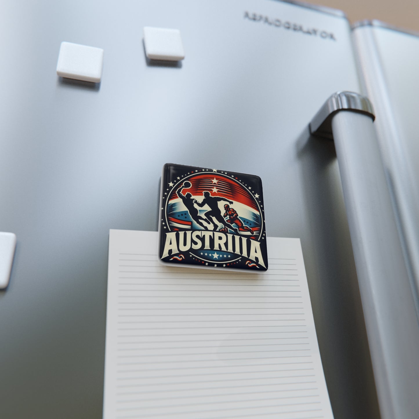 Flag Village Austria Flag Sporting Porcelain Magnet, Square AUT0006