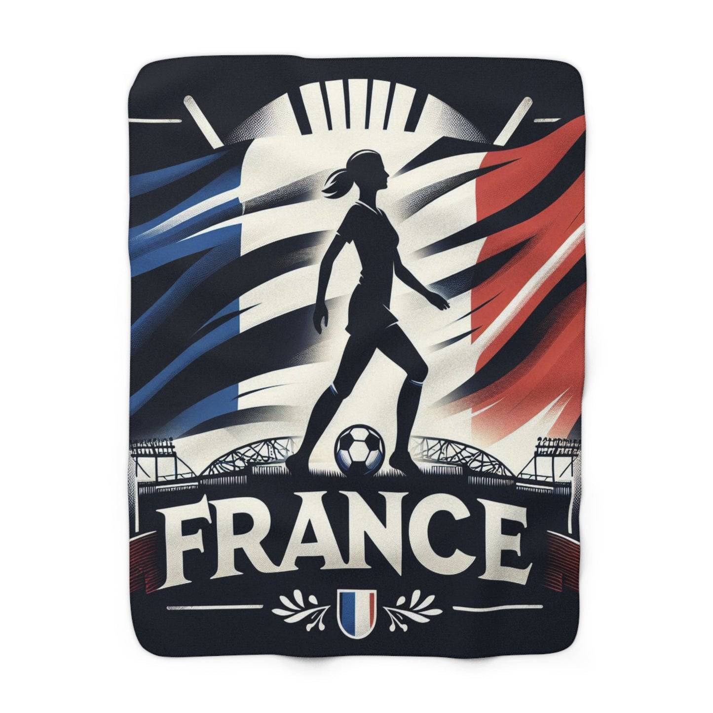 Flag Village France Sporting Flag Sherpa Fleece Blanket FRA0011