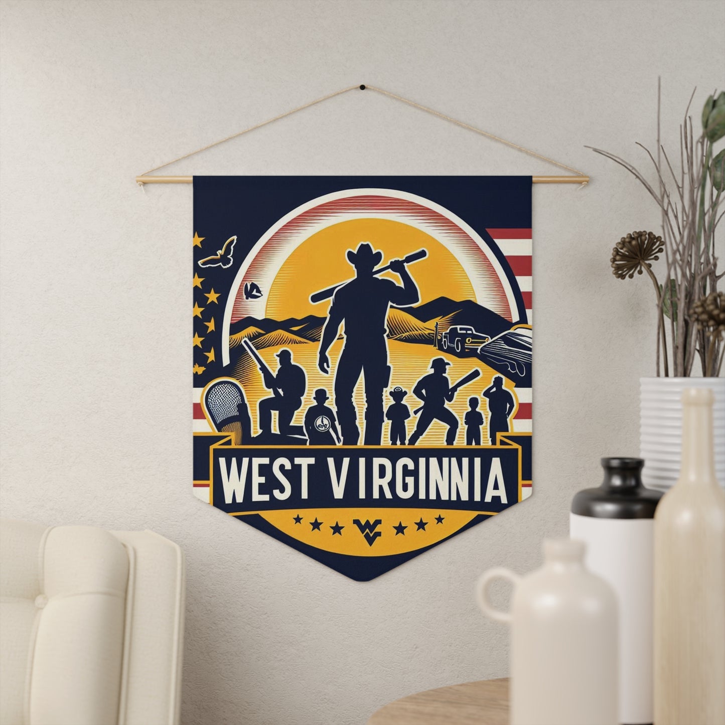 Flag Village West Virginia State Flag Pennant Sporting Home Wall decoration WV0001