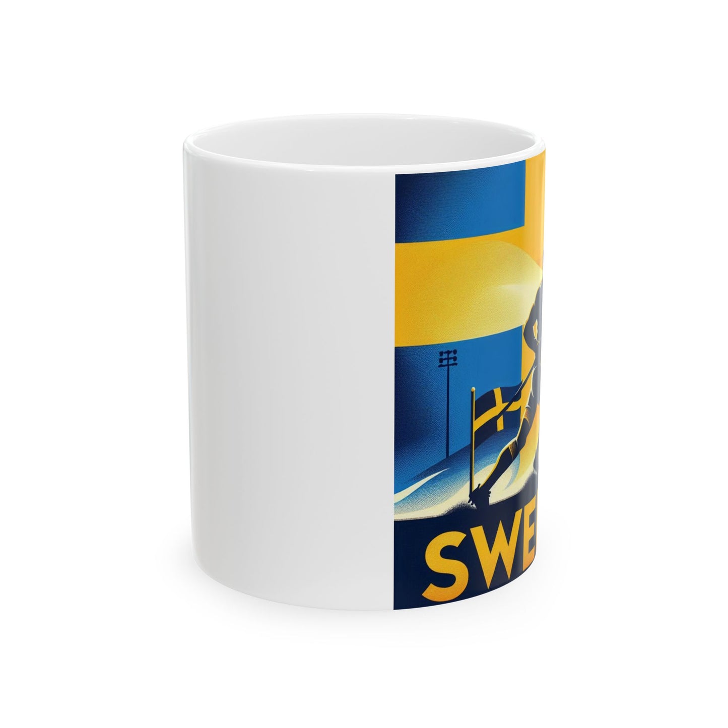 Flag Village Sweden Sporting Flag Ceramic Coffee Mug 11oz SWE0008