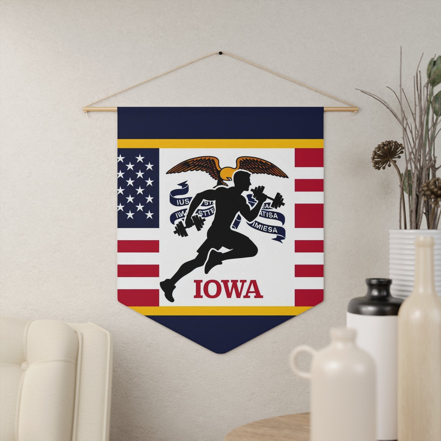 Flag Village Iowa State Flag Pennant Sporting Home Wall decoration IA0001