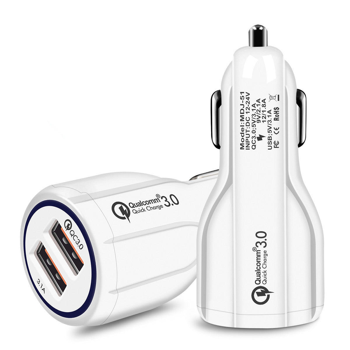 Flag Village Auto Tools Quick Charge 3.0 Car Charger For Mobile Phone Dual Usb Car Charger Qualcomm Qc 3.0 Fast Charging Adapter Mini Usb Car Charger