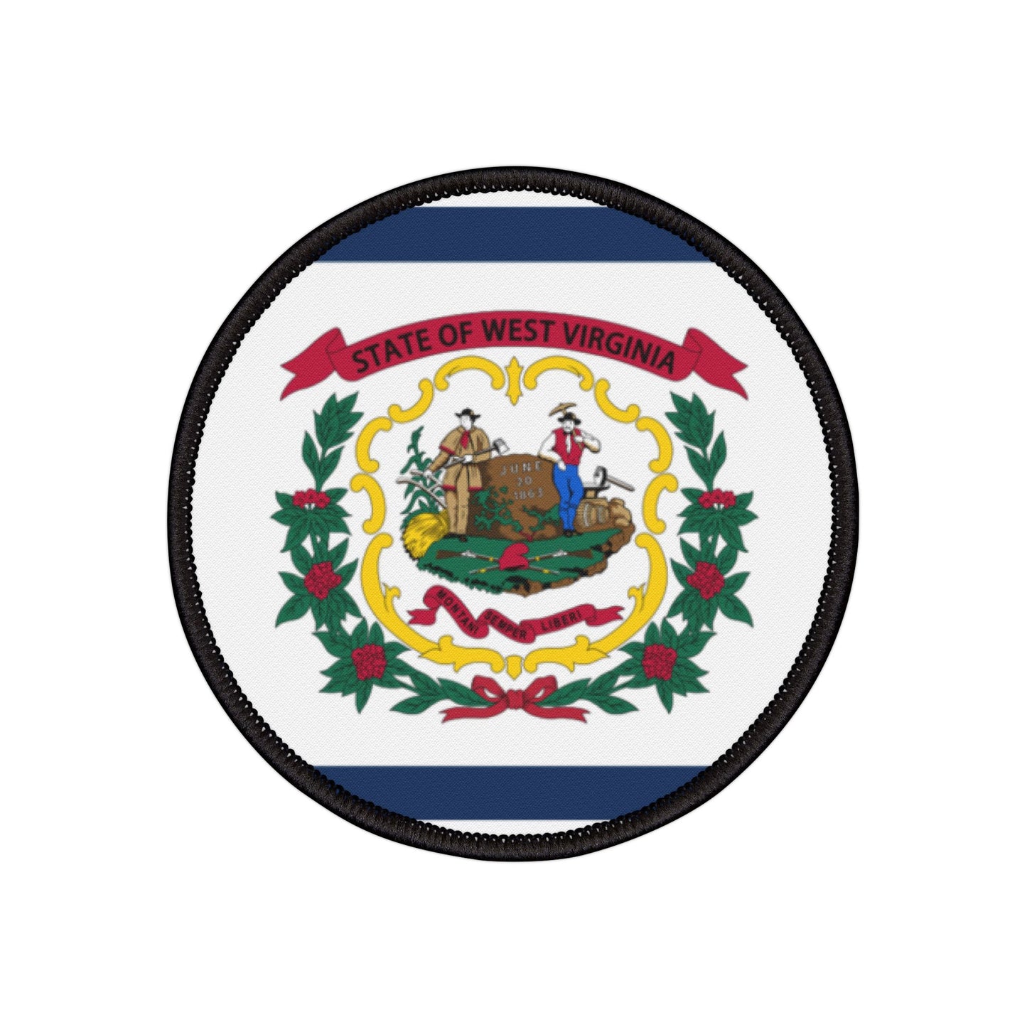 Flag Village U.S. West Virginia Islands State Flag Embroidery Iron-On Patches