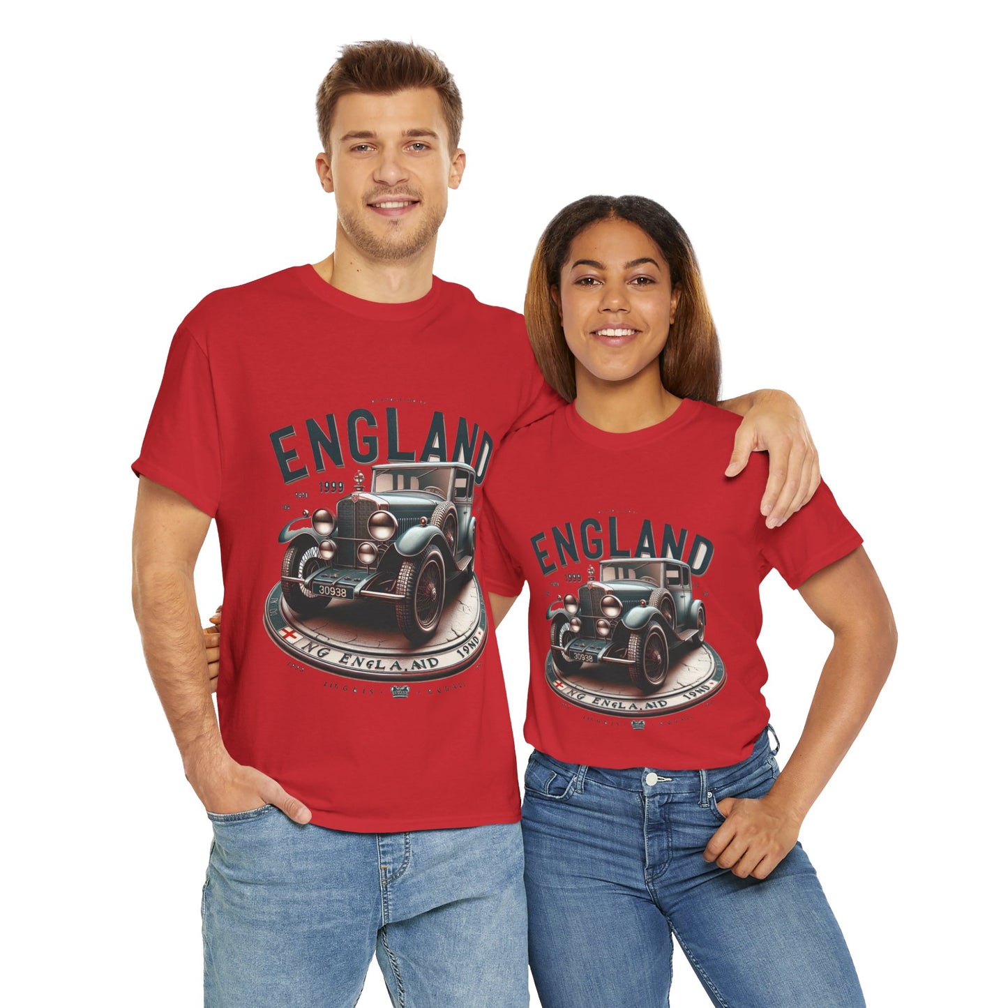 Flag Village UK Vintage Car Flag T-SHIRT Heavy Cotton Tee UK0018