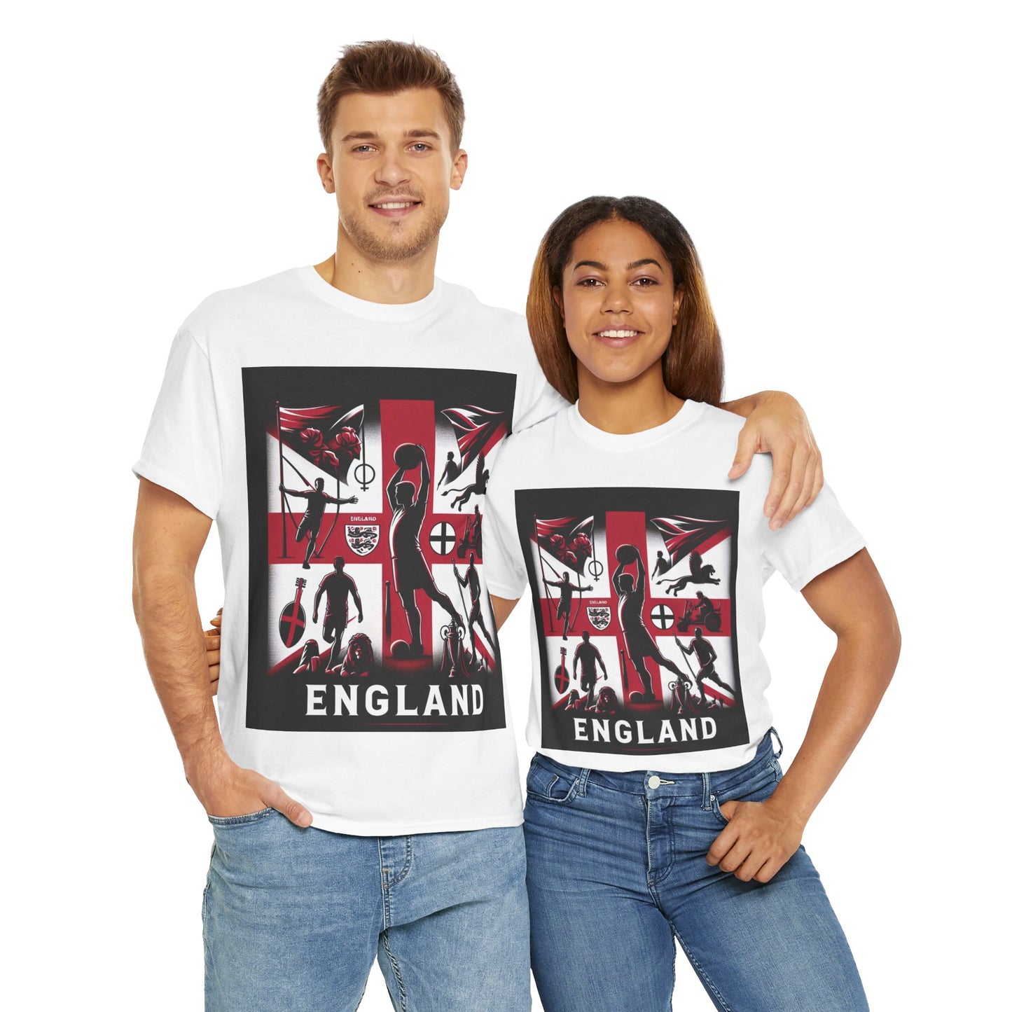 Flag Village England Sporting Flag T-SHIRT Heavy Cotton Tee GBR0005