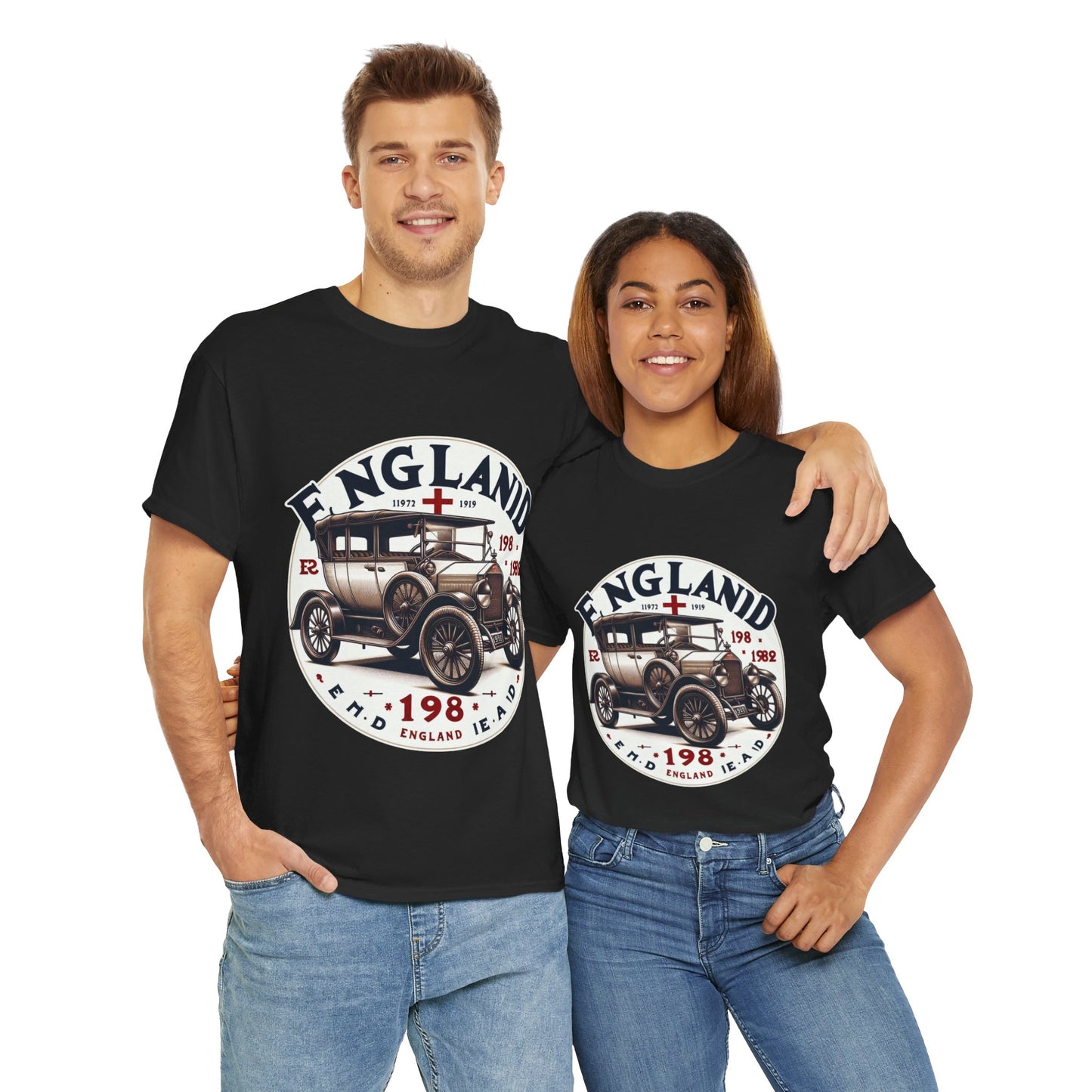 Flag Village UK Vintage Car Flag T-SHIRT Heavy Cotton Tee UK0019