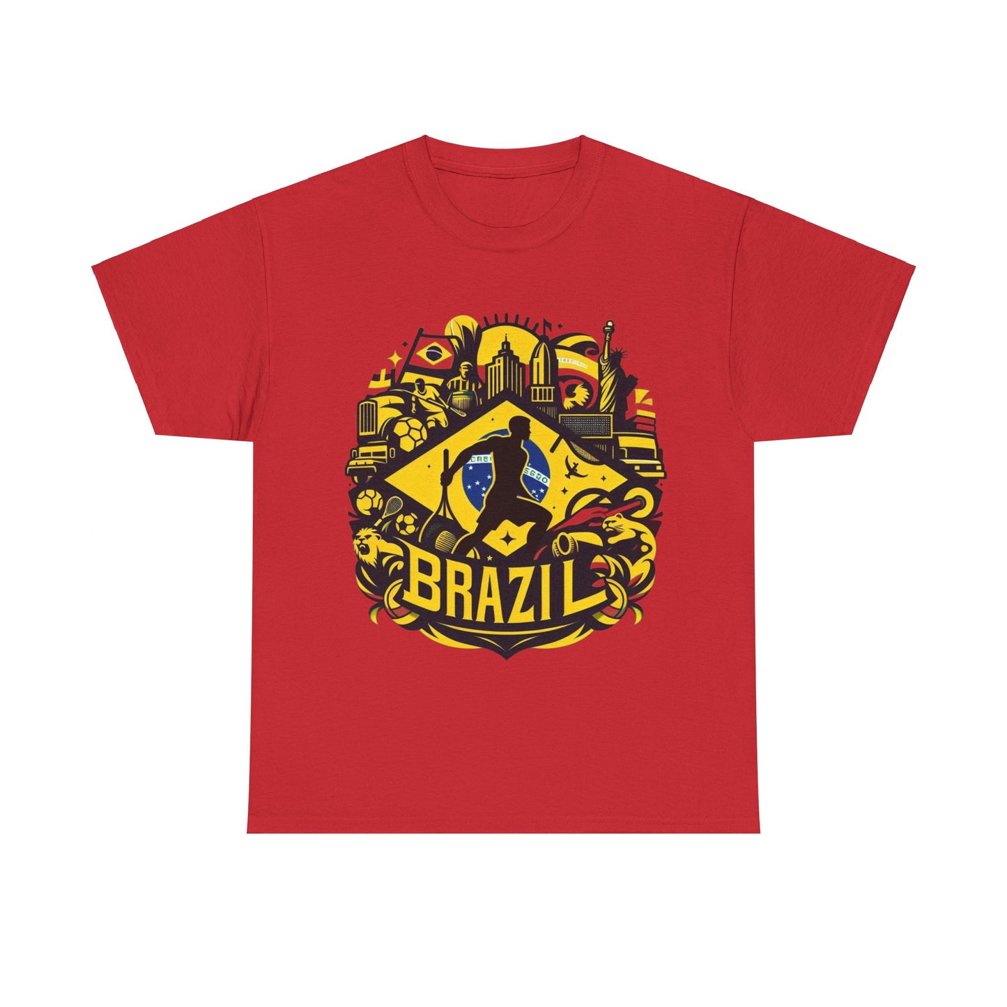 Flag Village Brazil Sporting Flag T-SHIRT Heavy Cotton Tee BRA0011