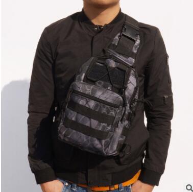 Flag Village Hot Style Canvas Riding Pack Camouflage Field Sports Small Chest Bag Single Shoulder Oblique Cross Outdoor Tactical Package.