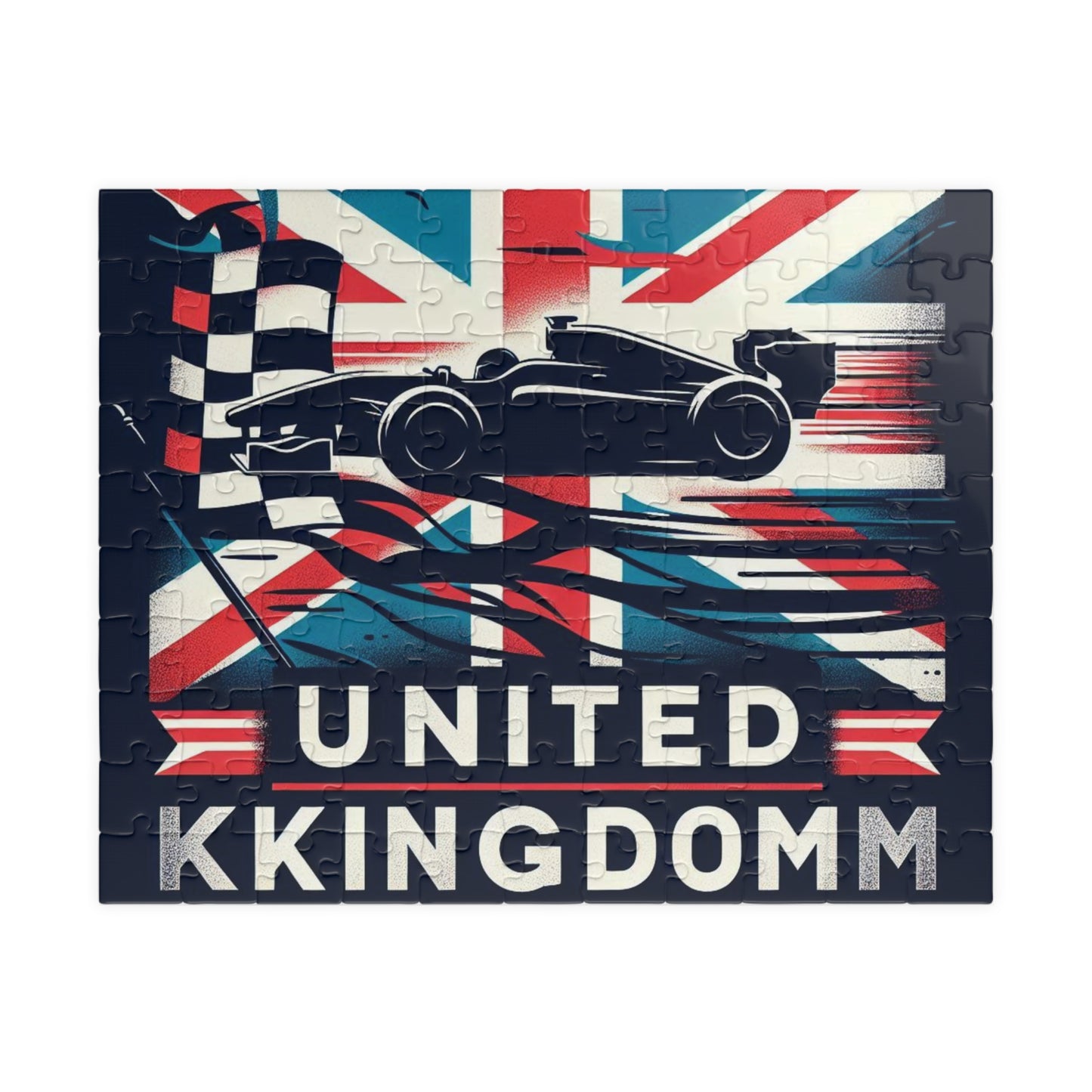 Flag Village United Kingdom Racing Car Sporting Flag Puzzle (110, 252, 520, 1014-piece) UK0007