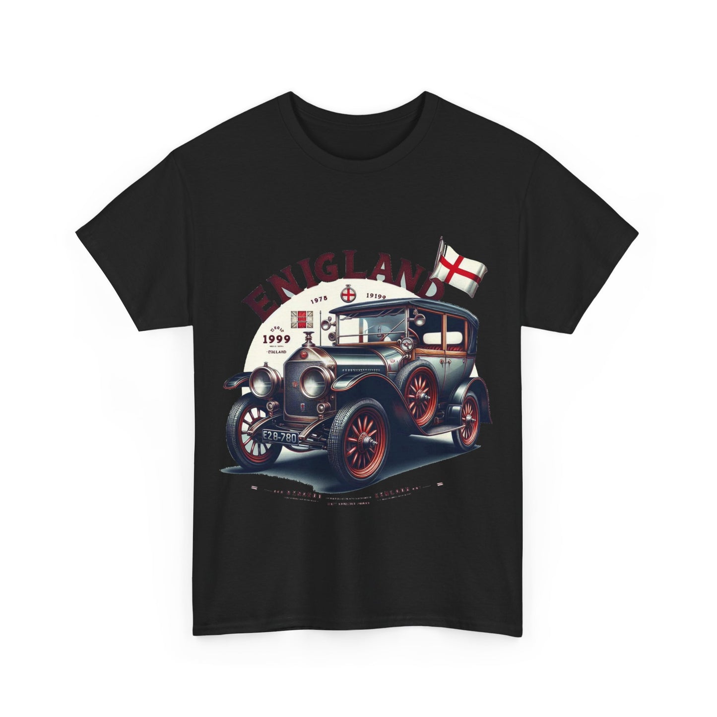 Flag Village UK Vintage Car Flag T-SHIRT Heavy Cotton Tee UK0020