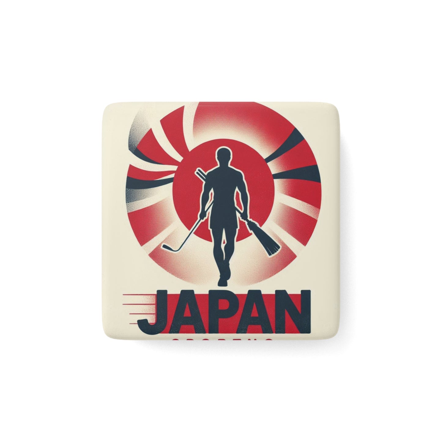Flag Village Japan Flag Sporting Porcelain Magnet, Square JPN0005