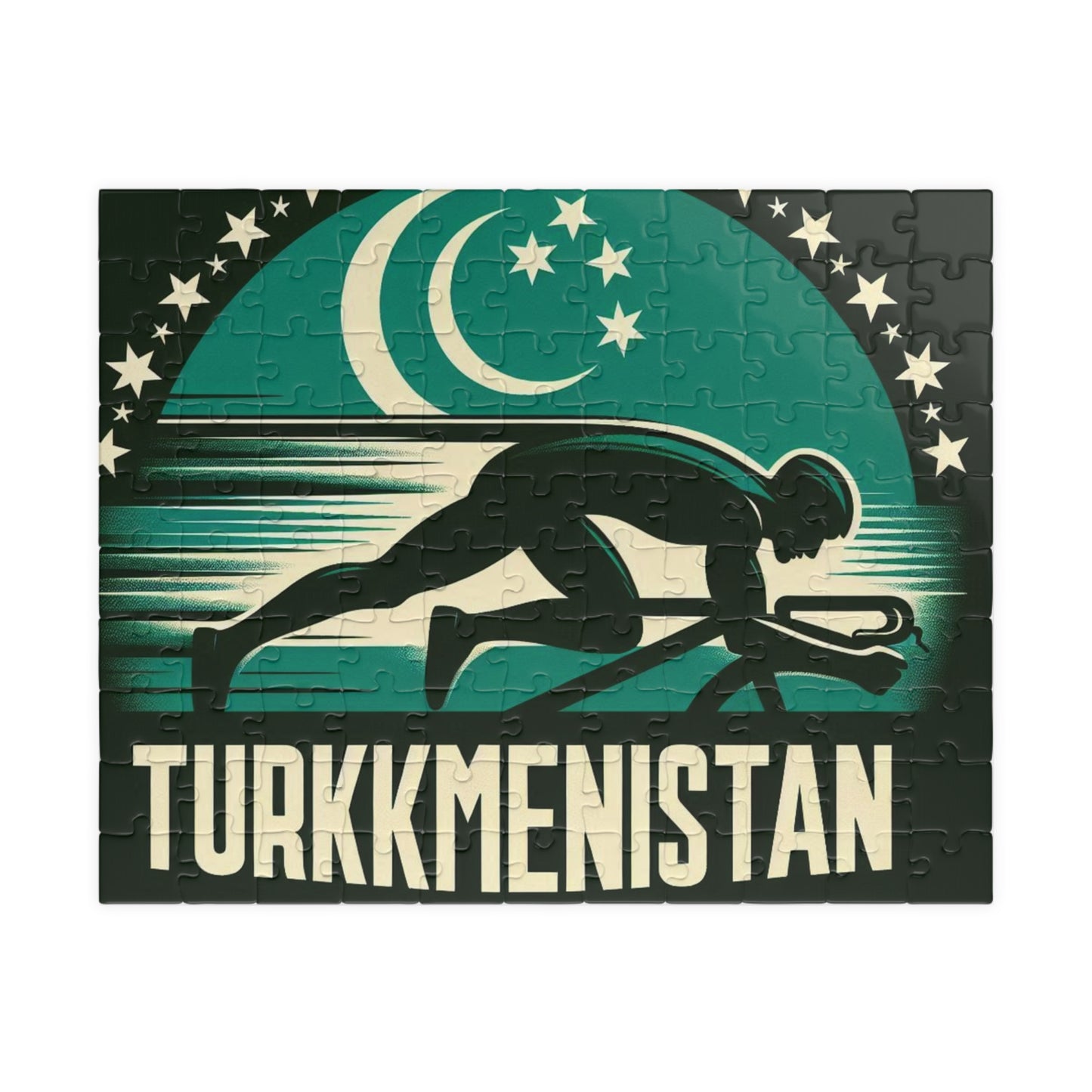 Flag Village Turkmenistan Sporting Flag Puzzle (110, 252, 520, 1014-piece) TKM0008