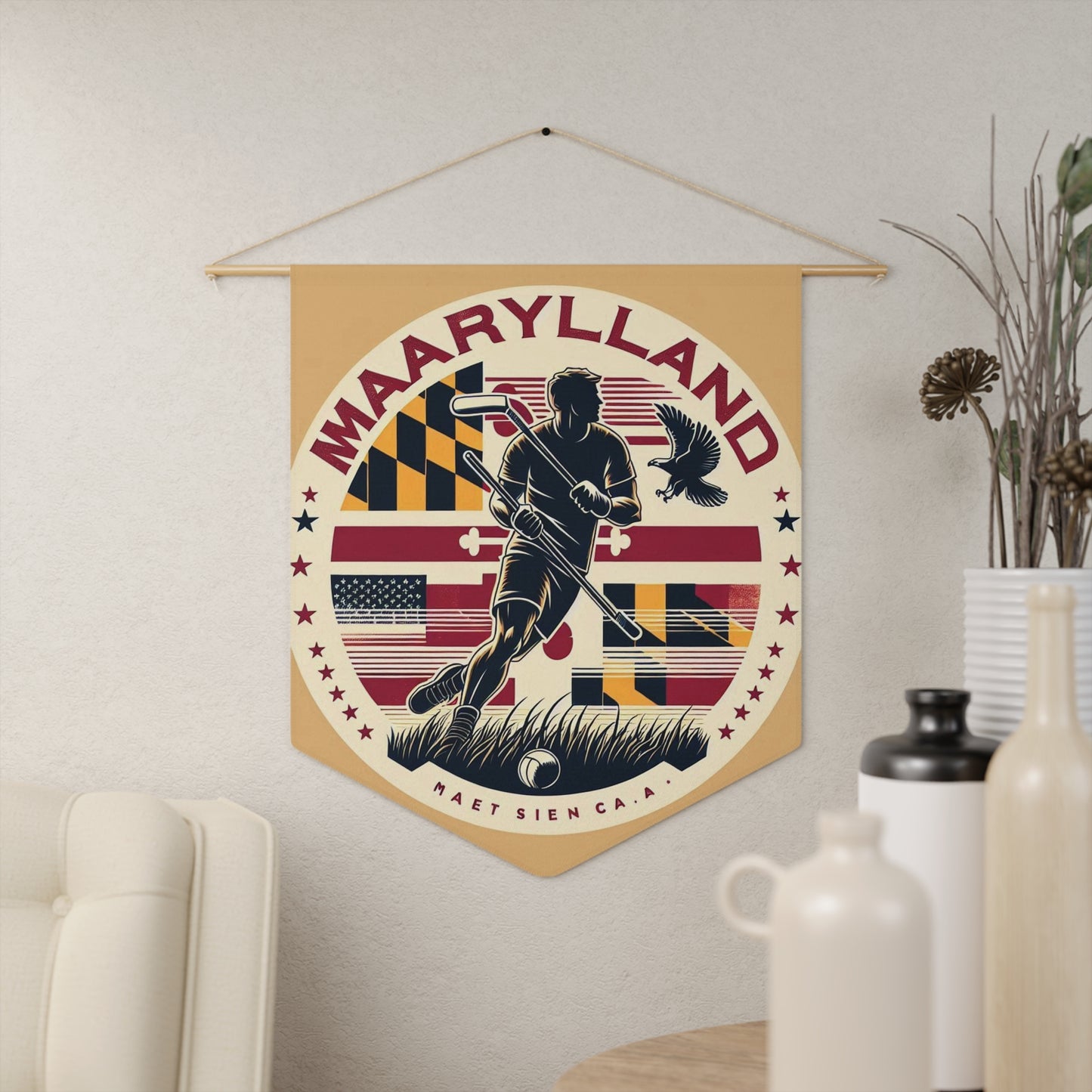 Flag Village Maryland State Flag Pennant Sporting Home Wall decoration MD0002