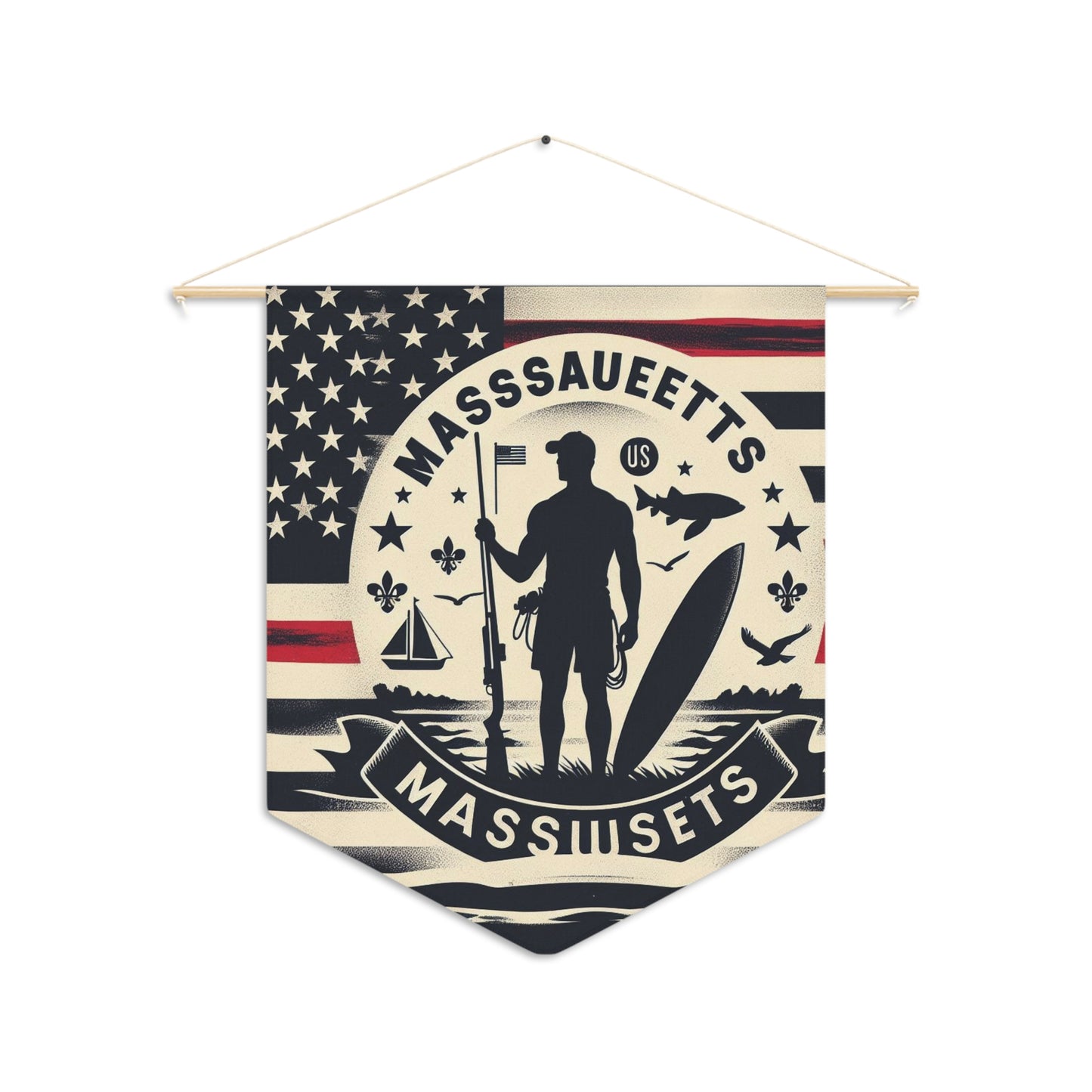 Flag Village Massachusetts State Flag Pennant Sporting Home Wall decoration MA0001