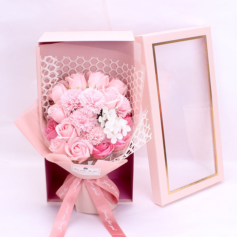 Flag Village Valentine's Day Gift 19 Rose Soap Bouquet Gift Box