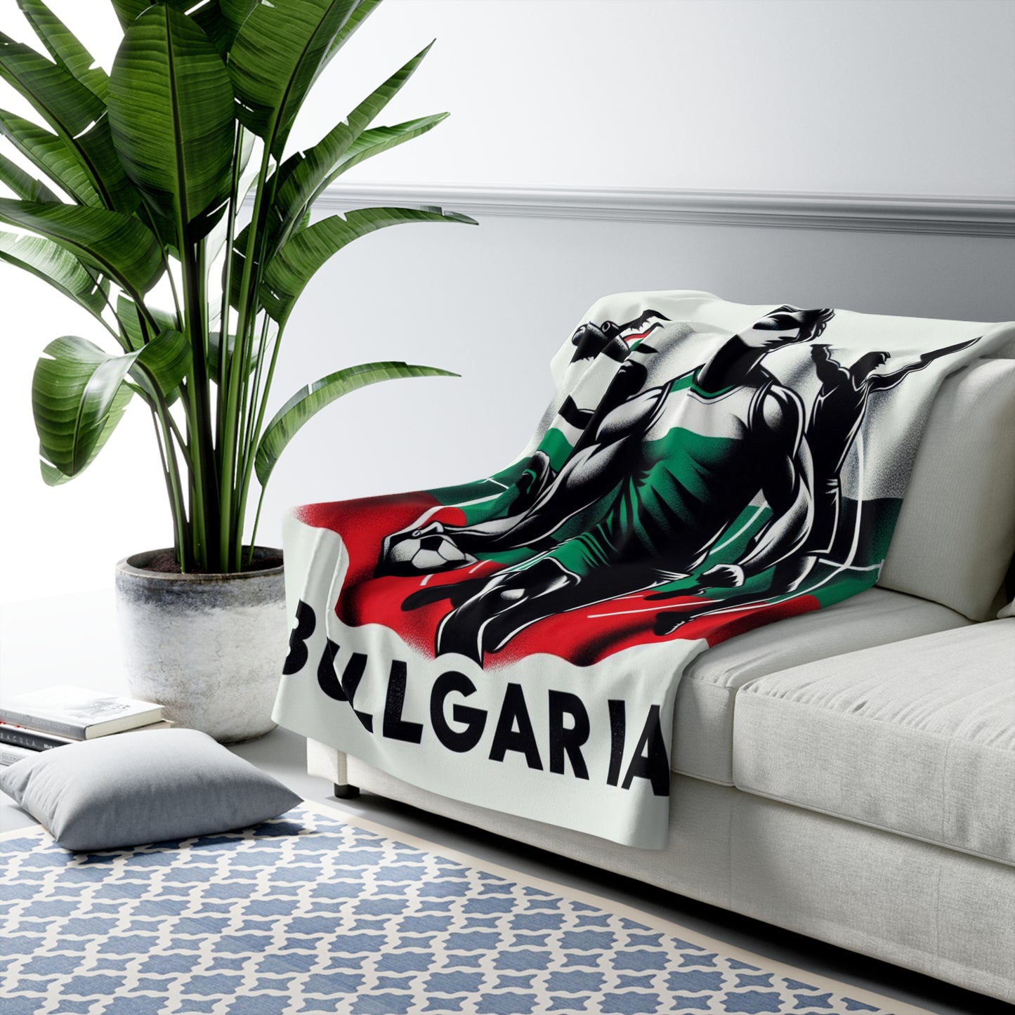 Flag Village Bulgaria Sporting Flag Sherpa Fleece Blanket BGR0007