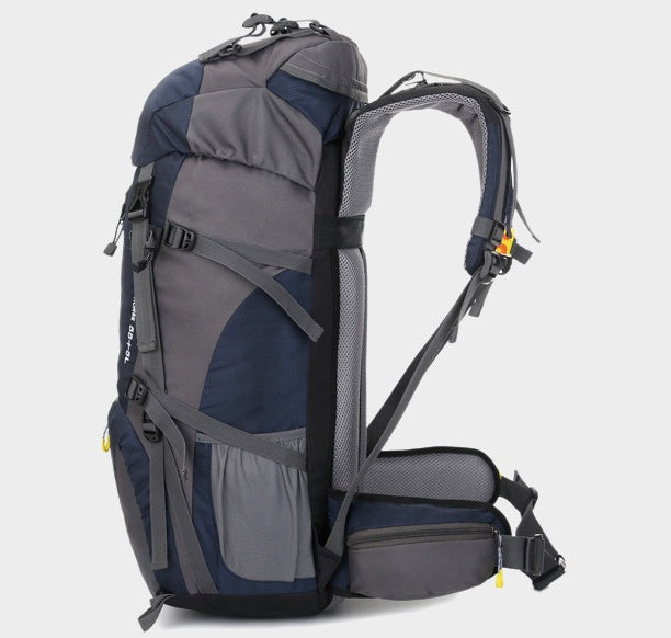 Flag Village Mountaineering waterproof outdoor sports nylon bag Wild camping backpack Rainproof 60L mountaineering bag wholesale