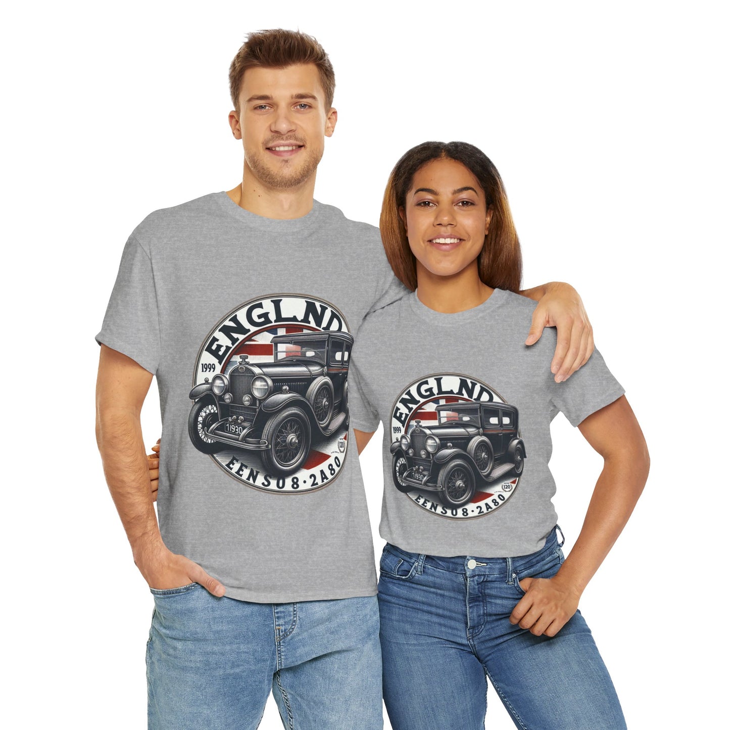 Flag Village UK Vintage Car Flag T-SHIRT Heavy Cotton Tee UK0017