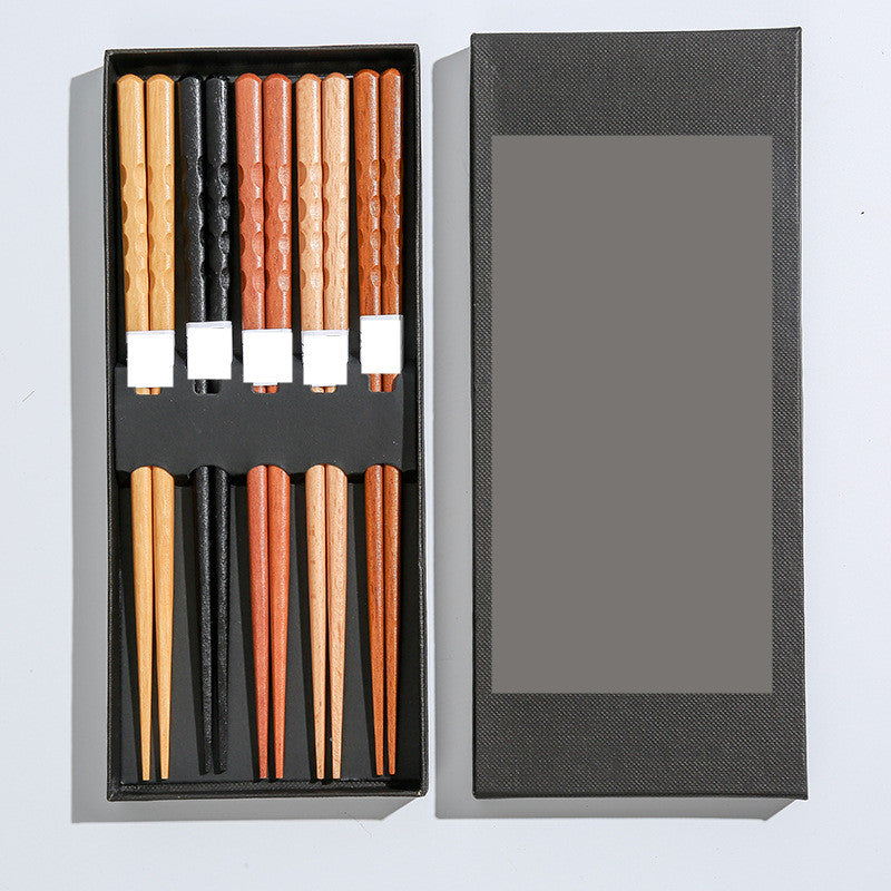 Flag Village Chopsticks Household Wooden Chopsticks Gift Box Set