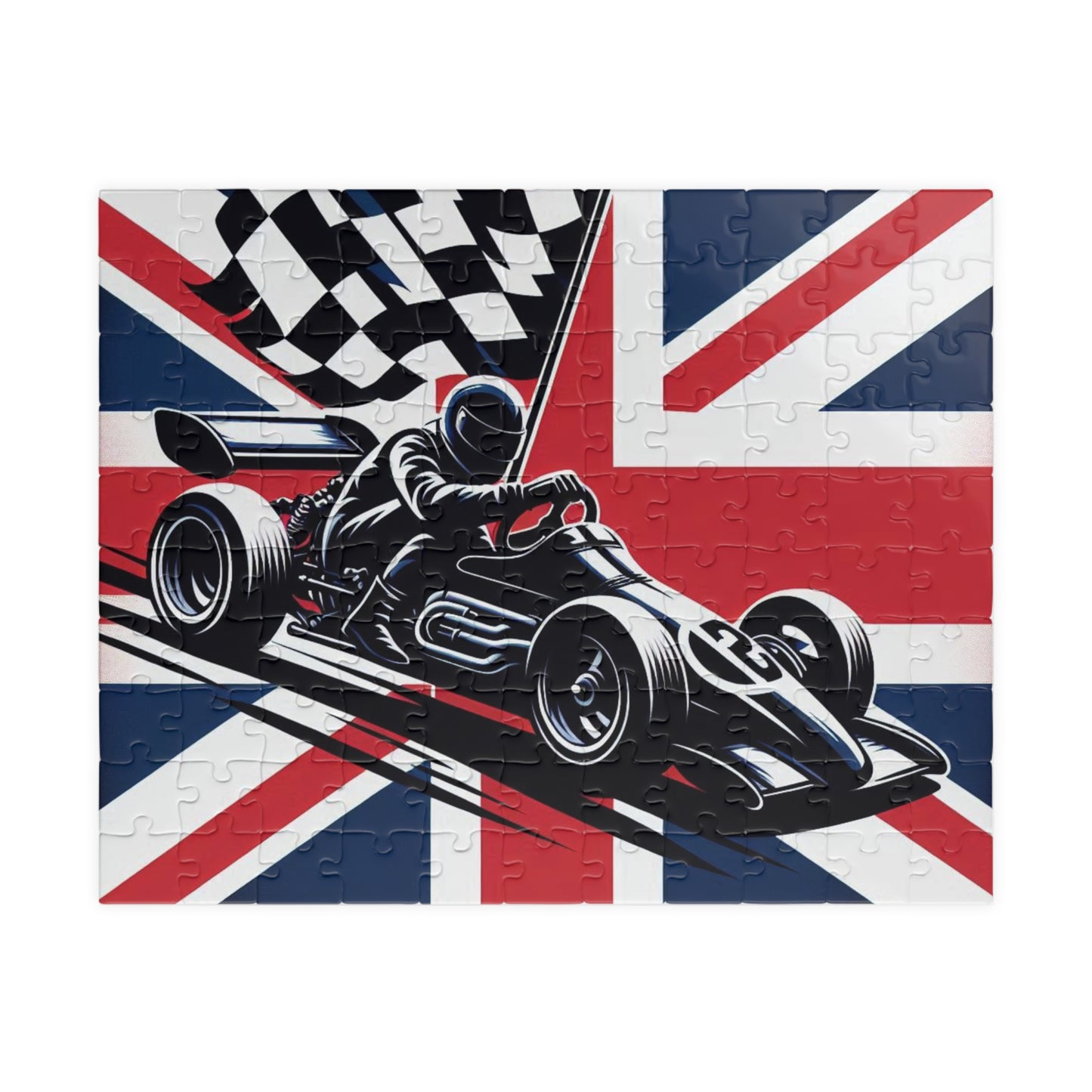 Flag Village United Kingdom Racing Car Sporting Flag Puzzle (110, 252, 520, 1014-piece) UK0002