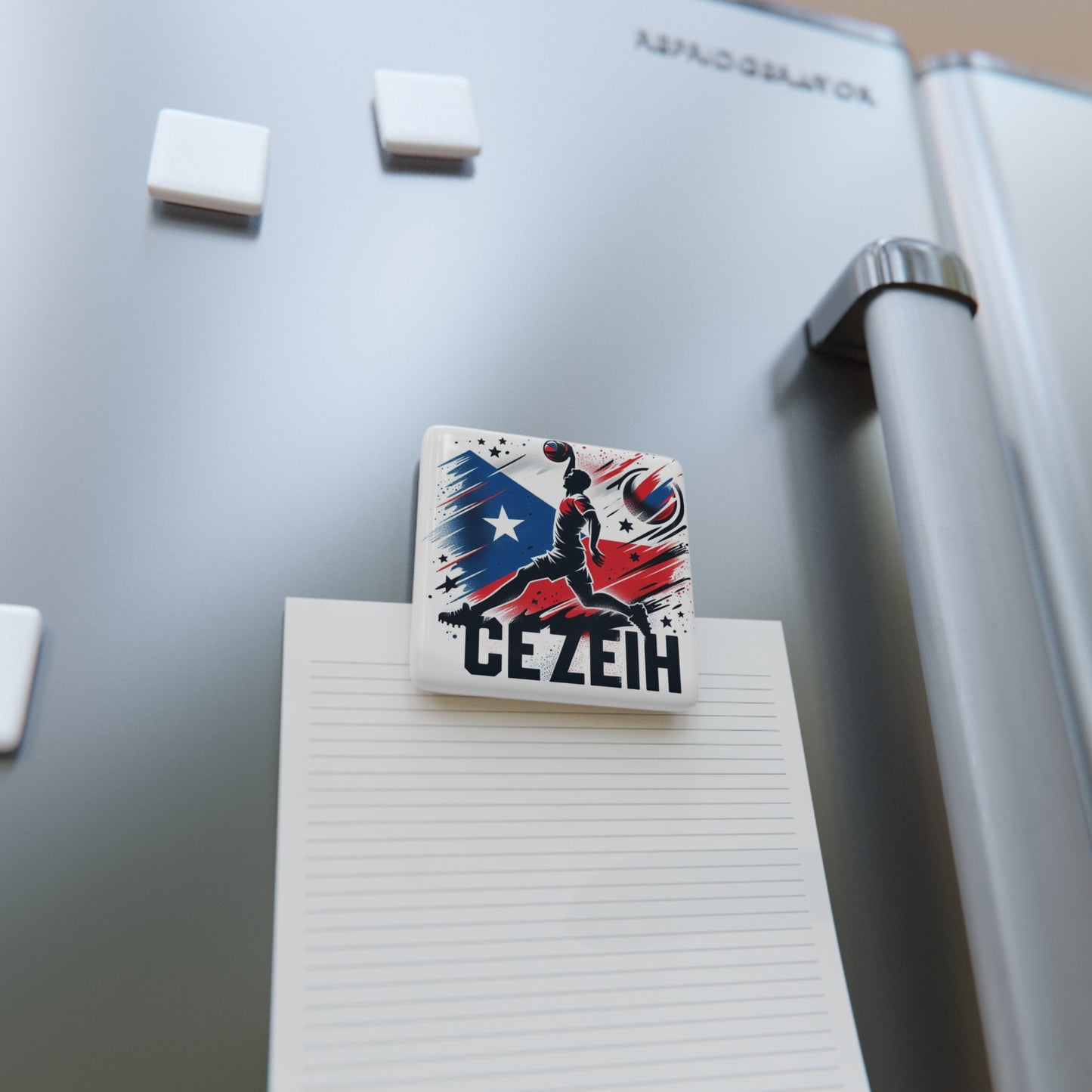 Flag Village Czech Flag Sporting Porcelain Magnet, Square CZE0005