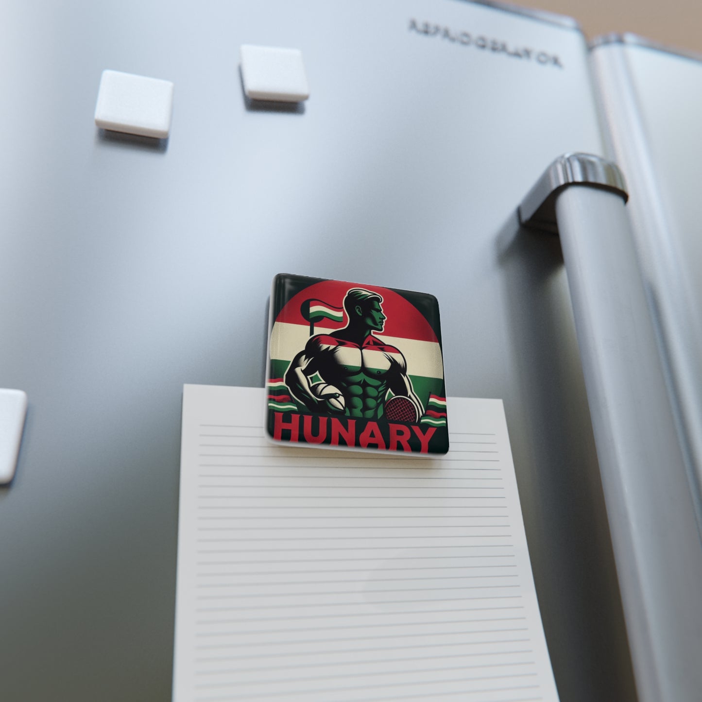 Flag Village Hungary Flag Sporting Porcelain Magnet, Square HUN0006