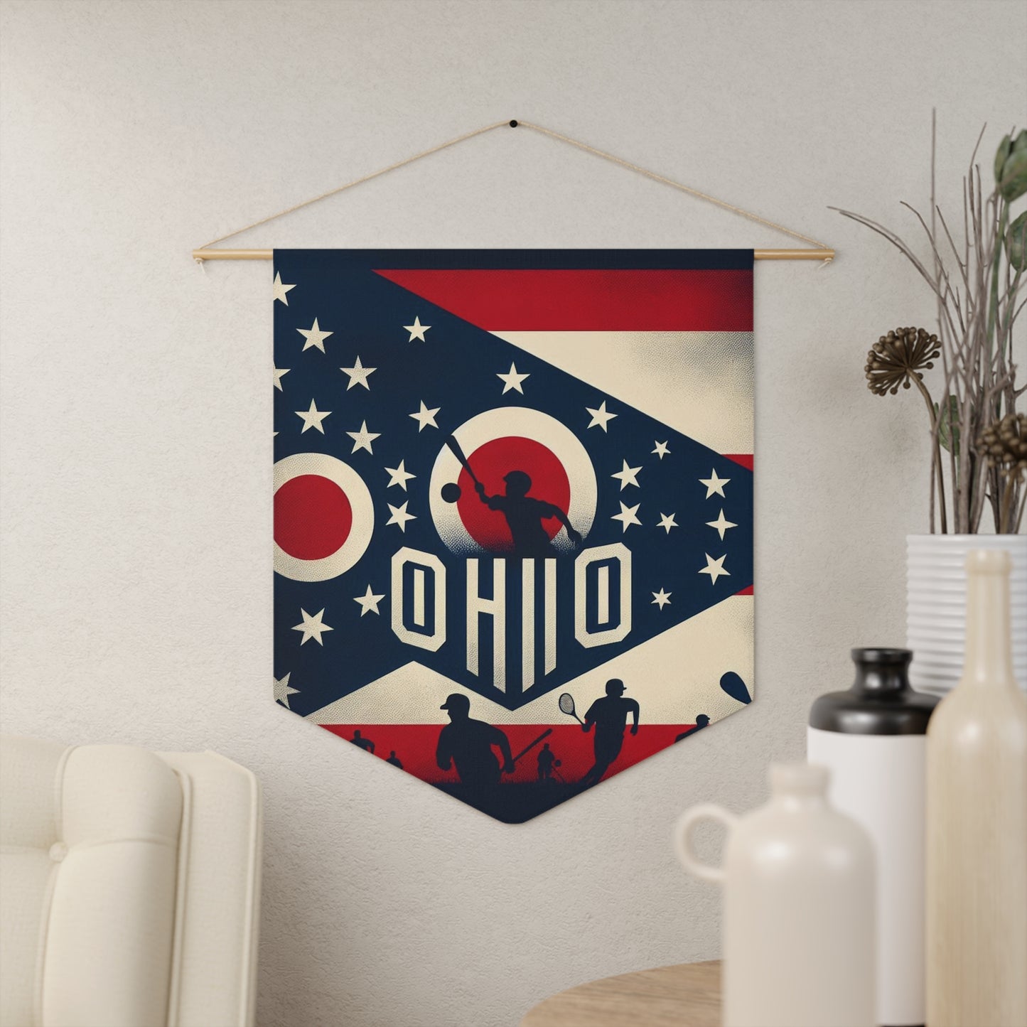 Flag Village Ohio State Flag Pennant Sporting Home Wall decoration OH0001