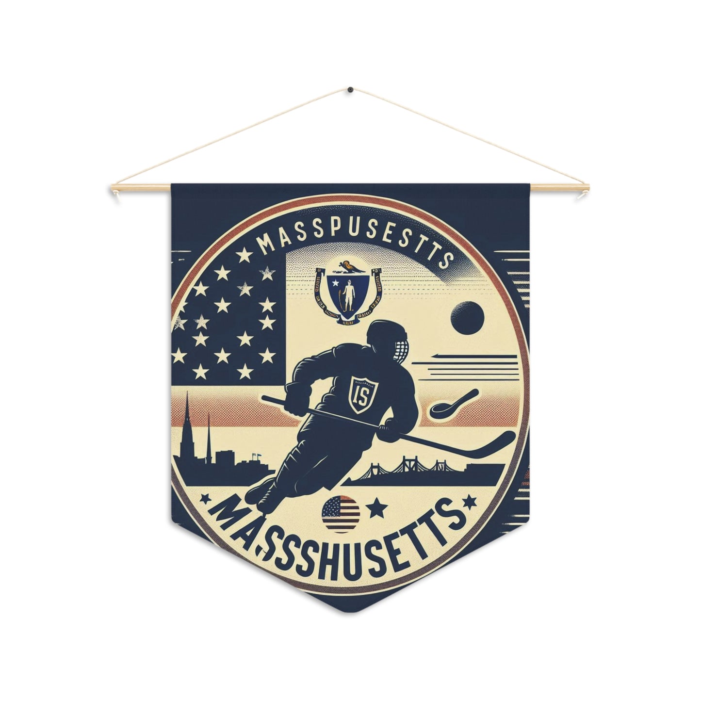 Flag Village Massachusetts State Flag Pennant Sporting Home Wall decoration MA0002