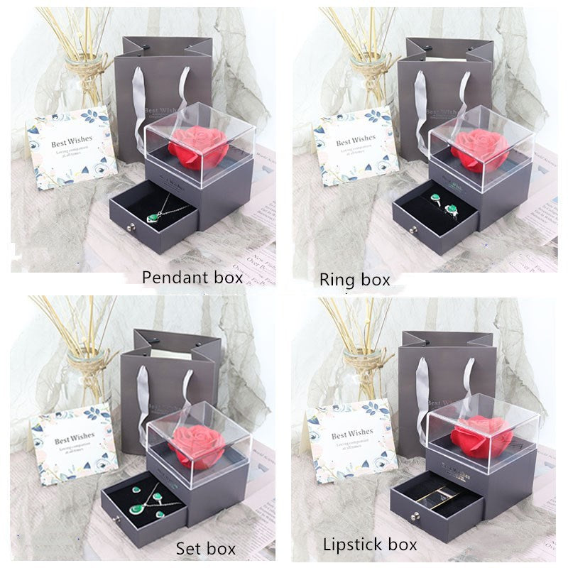 Flag Village Eternal flower gift box Earring Necklace Pendant box couple ring box