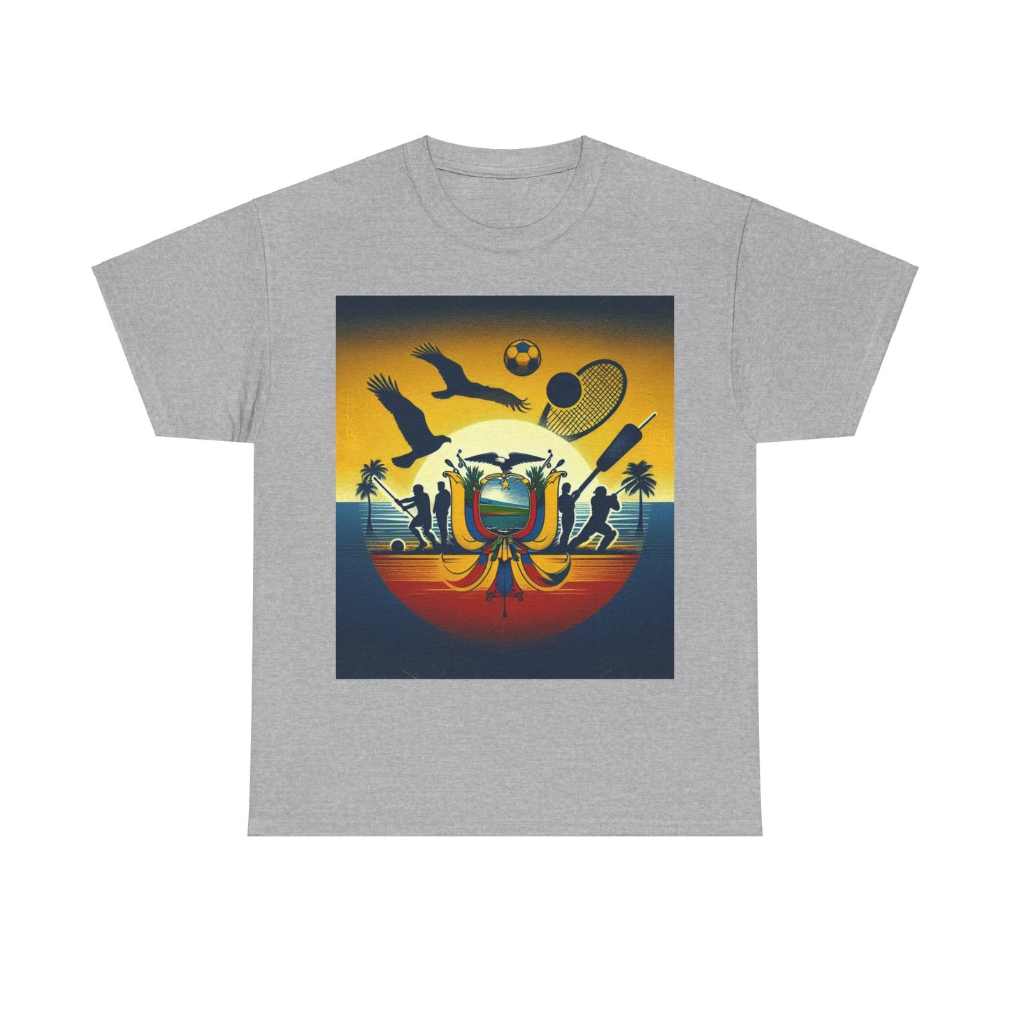Flag Village Ecuador Sporting Flag T-SHIRT Heavy Cotton Tee ECU0008