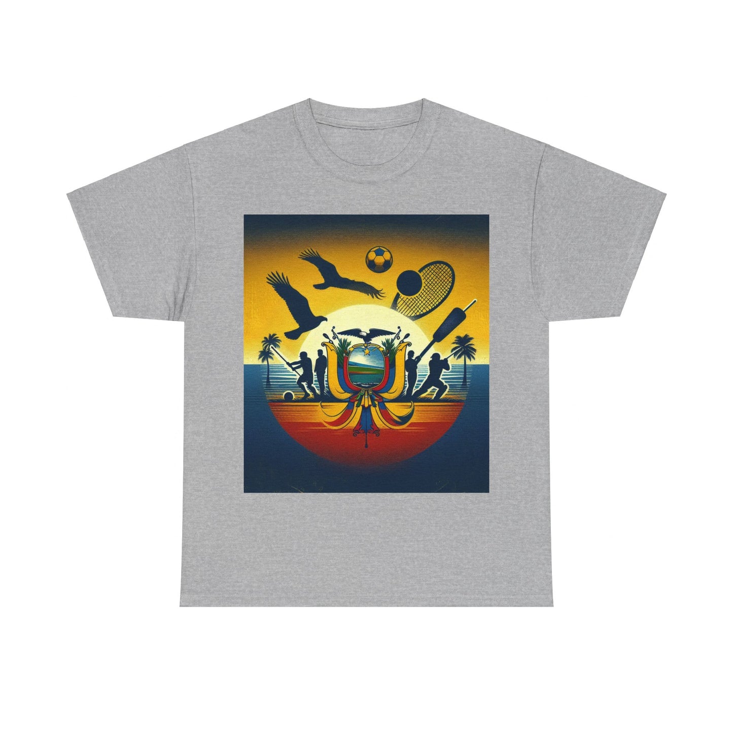 Flag Village Ecuador Sporting Flag T-SHIRT Heavy Cotton Tee ECU0008