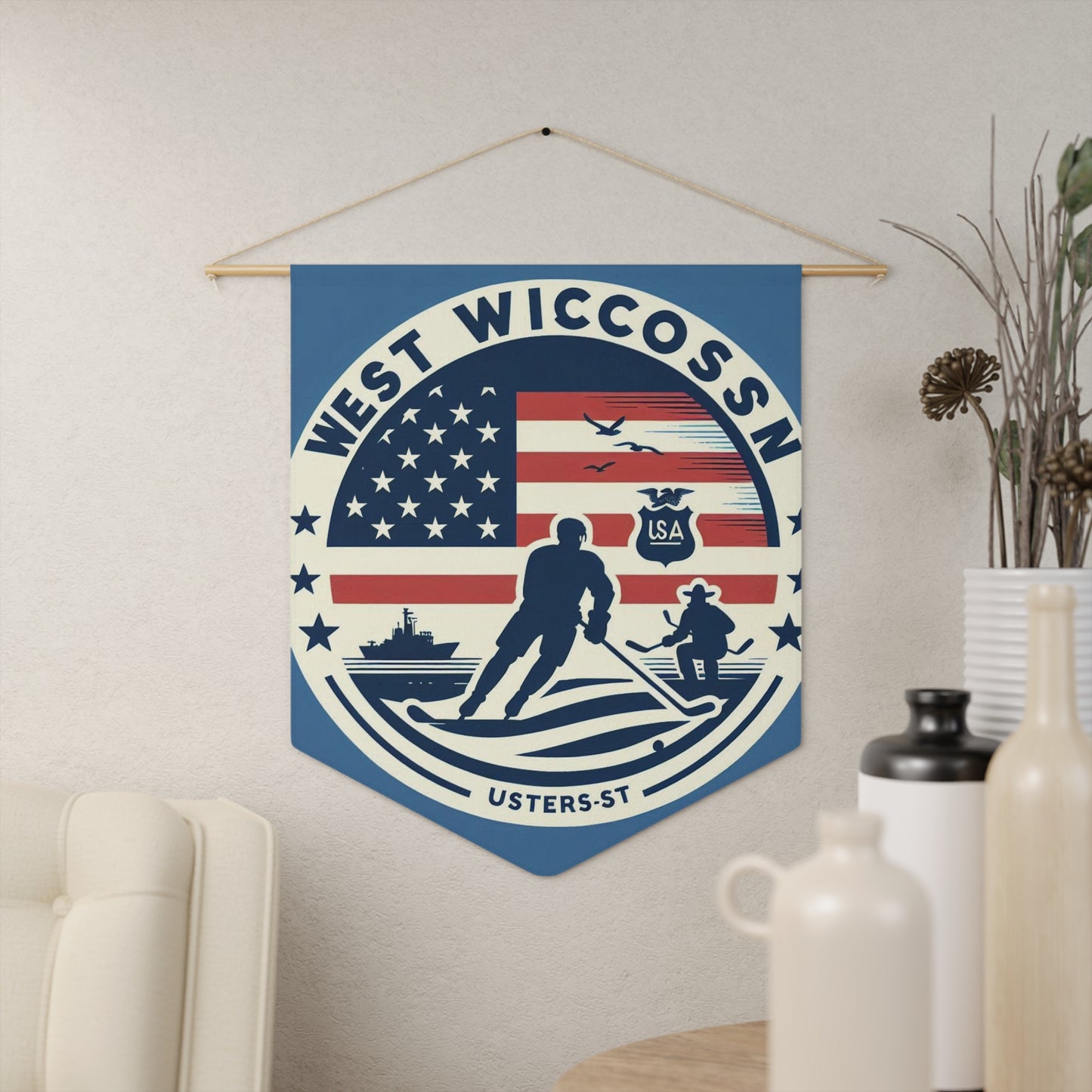 Flag Village Wisconsin State Flag Pennant Sporting Home Wall decoration WI0001