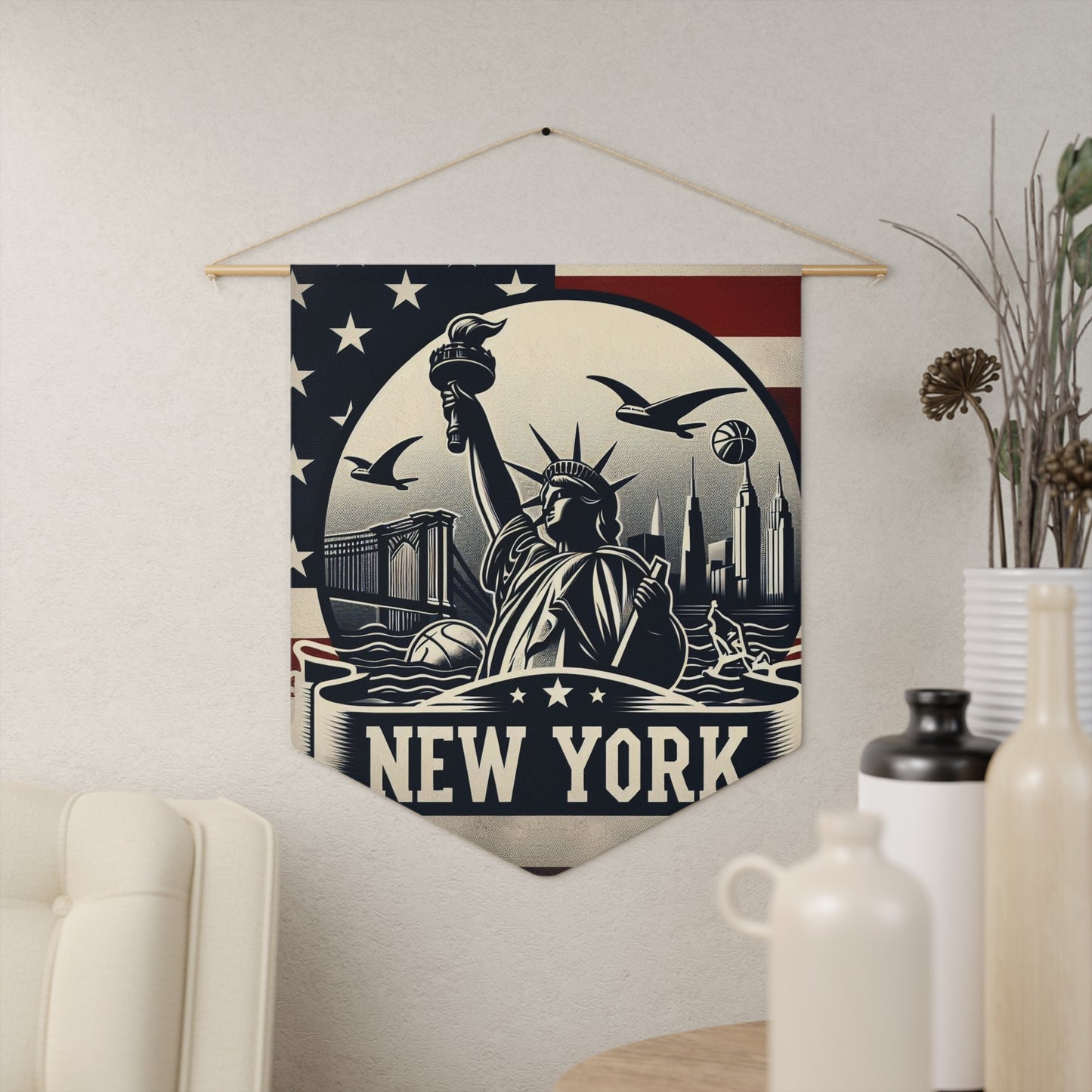 Flag Village New York State Flag Pennant Sporting Home Wall decoration NY0001