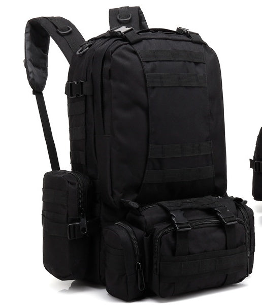 Flag Village Men's Travel Backpack Oxford Cloth Outdoors Backpack Army Camouflage Tactics Double Shoulder Bag Mountaineering Large Combination Backpack